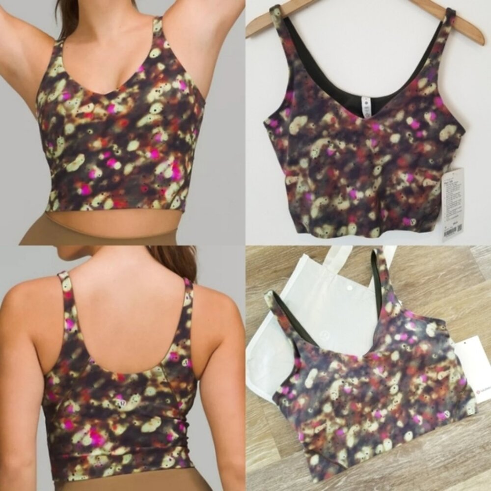 LULULEMON Khaki Green & Multicolor ALIGN Cropped Tank US 12